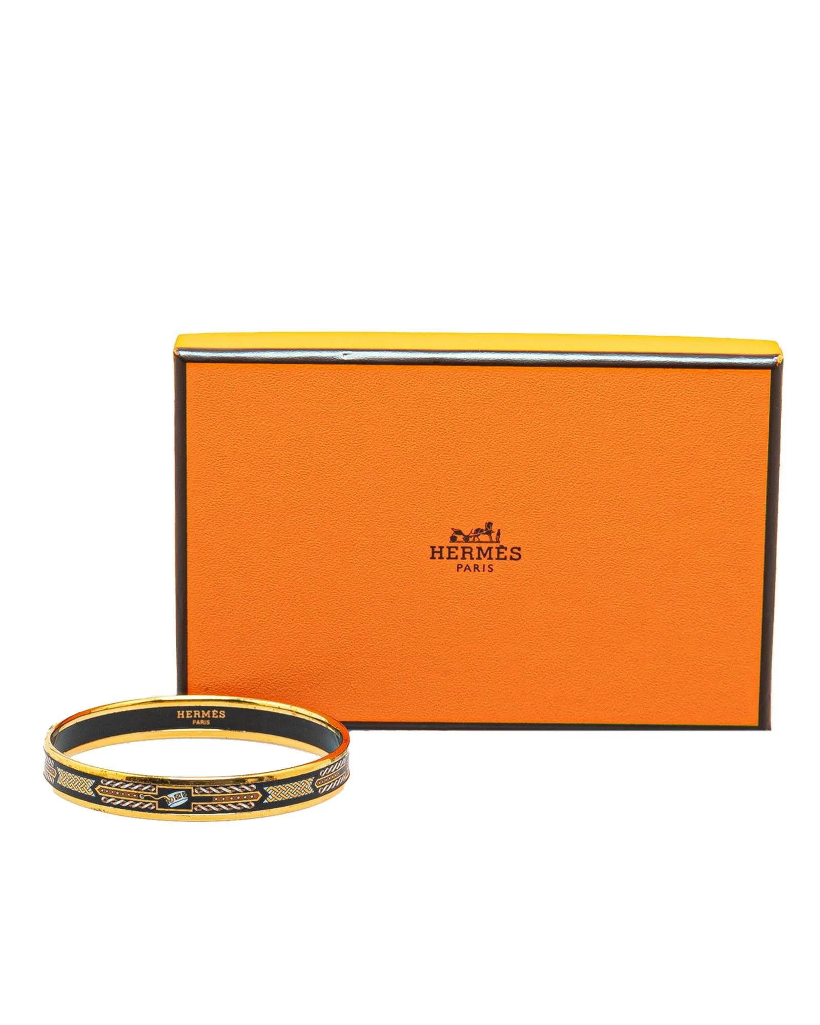 Gold-Plated Enamel Print Bangle