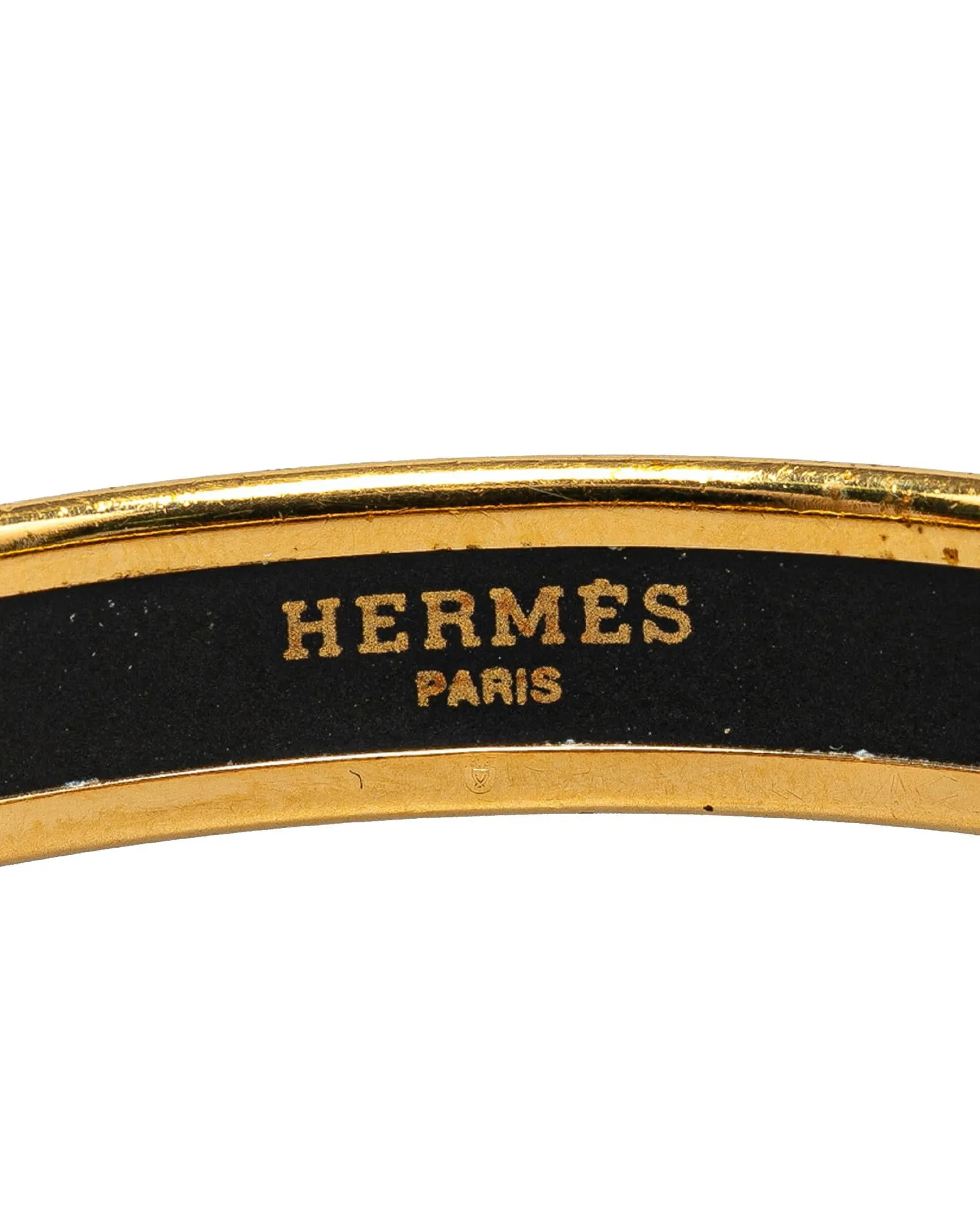 Gold-Plated Enamel Print Bangle