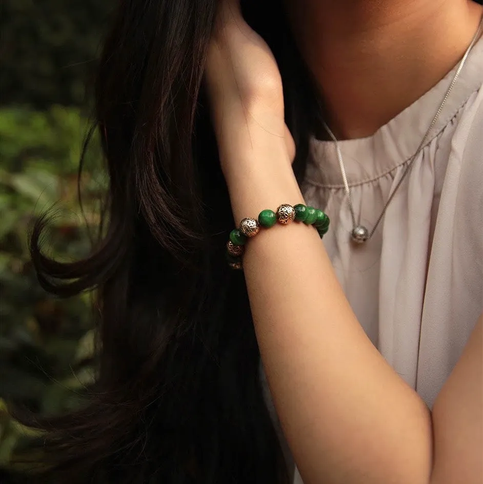 Green Tiger Eye Gold Bracelet