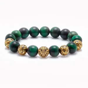 Green Tiger Eye Gold Bracelet