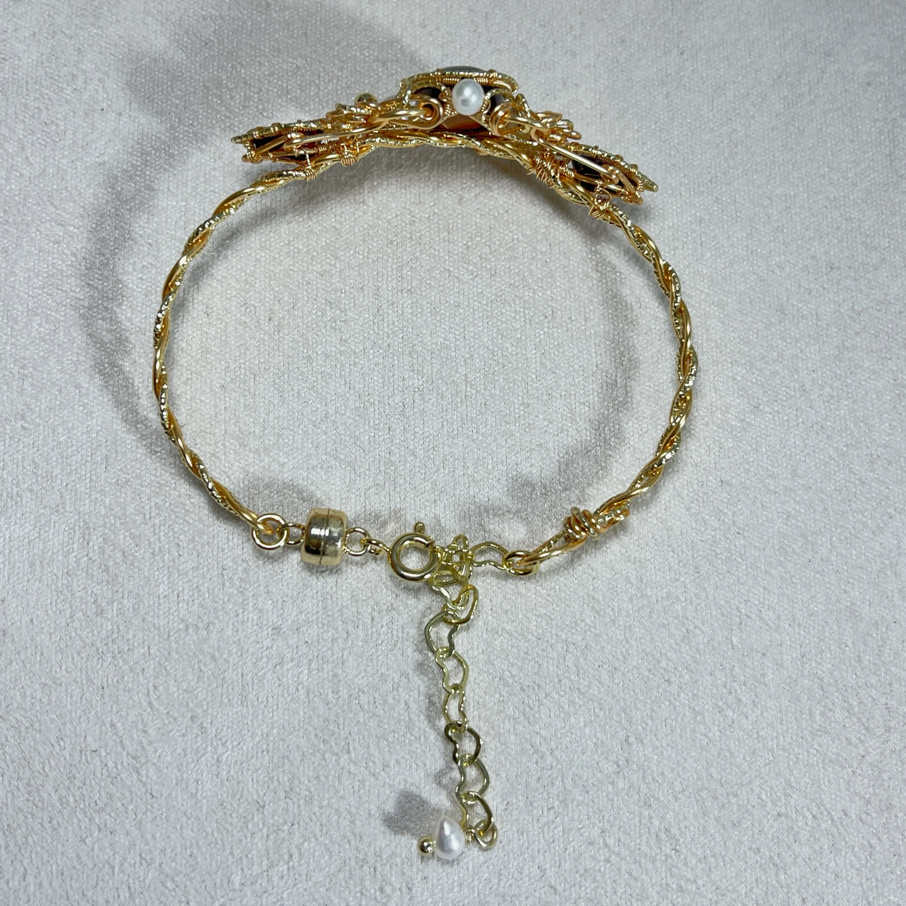 Handmade Garnet Bracelet - Wire Wrapped Jewelry