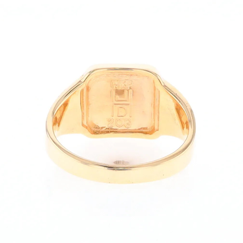 Historic Quartz Square Inlaid Nugget Ring