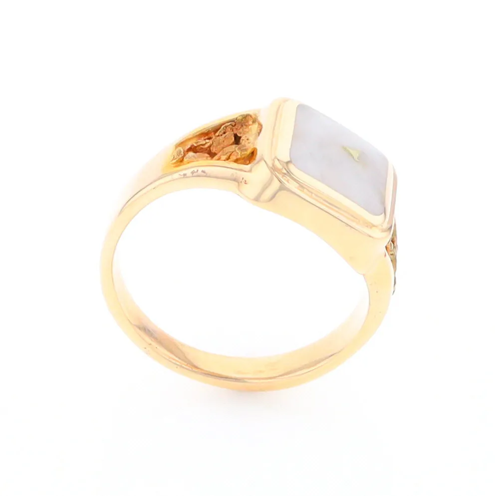 Historic Quartz Square Inlaid Nugget Ring