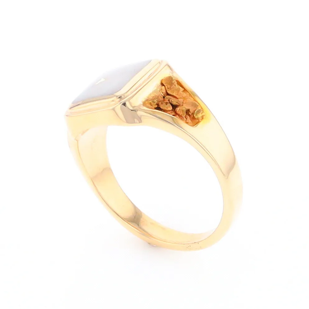 Historic Quartz Square Inlaid Nugget Ring