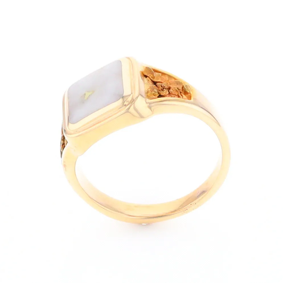 Historic Quartz Square Inlaid Nugget Ring