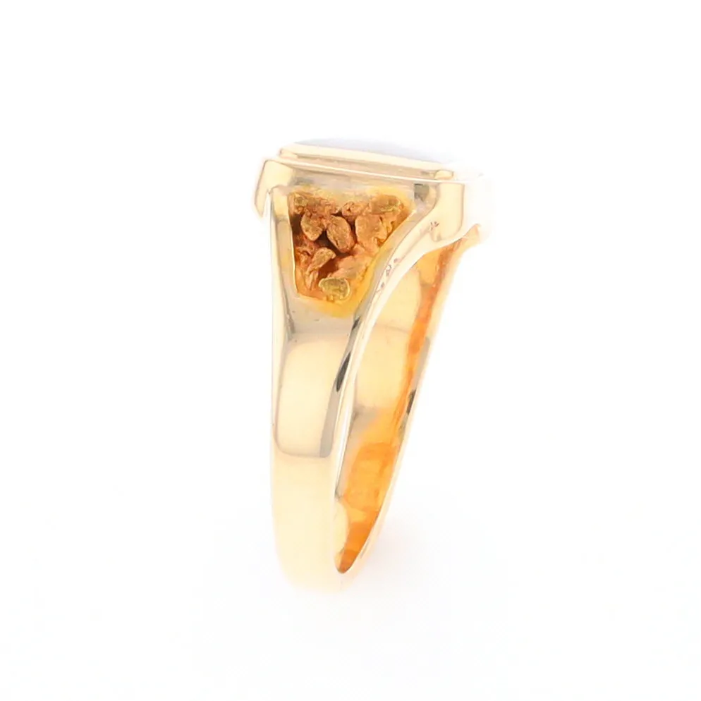 Historic Quartz Square Inlaid Nugget Ring