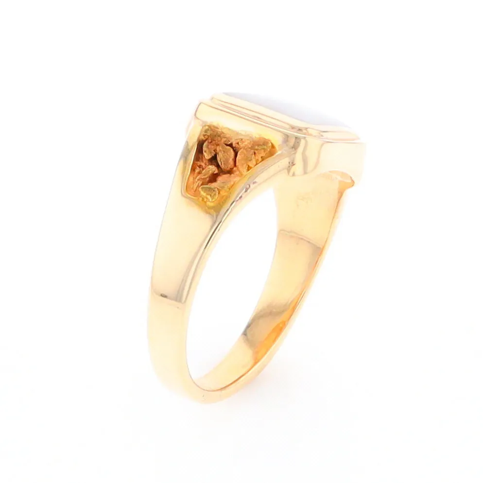Historic Quartz Square Inlaid Nugget Ring
