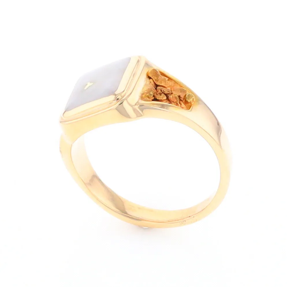 Historic Quartz Square Inlaid Nugget Ring