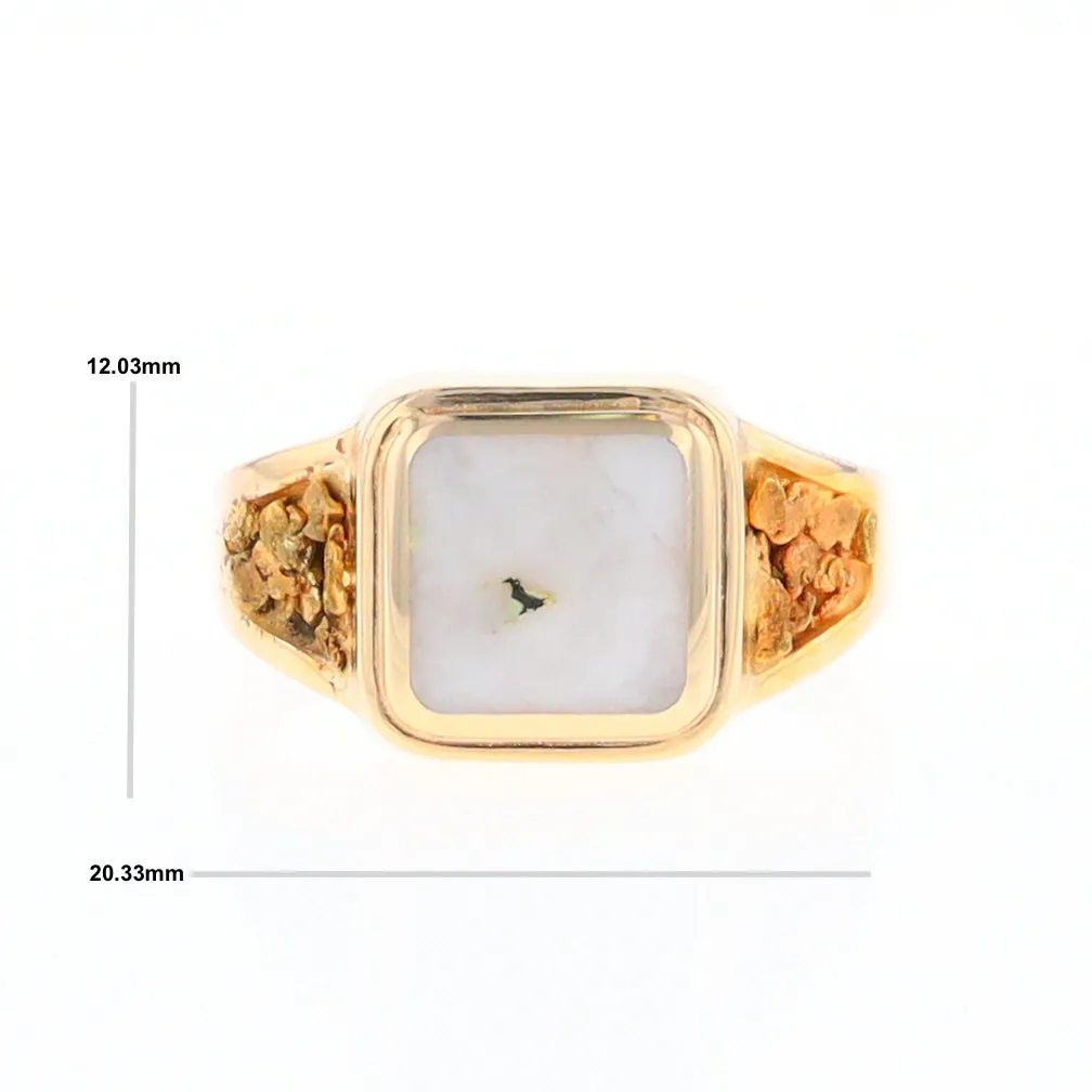 Historic Quartz Square Inlaid Nugget Ring