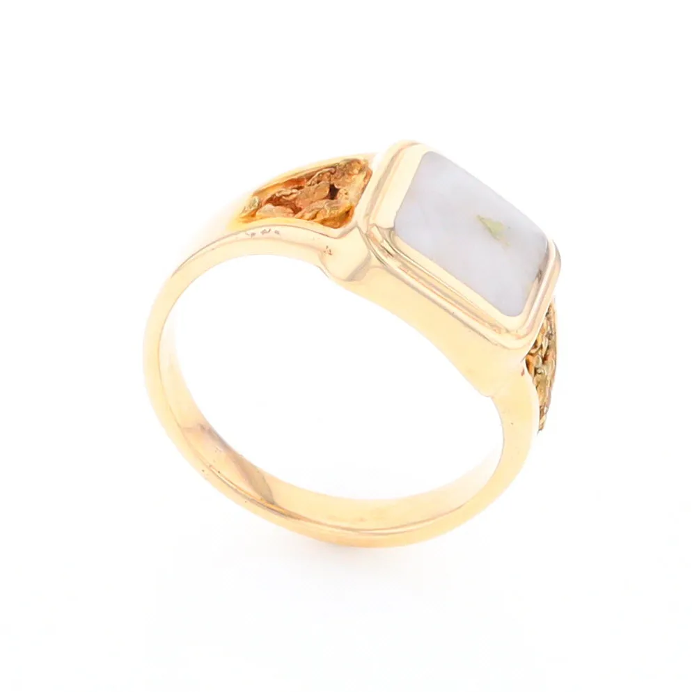 Historic Quartz Square Inlaid Nugget Ring