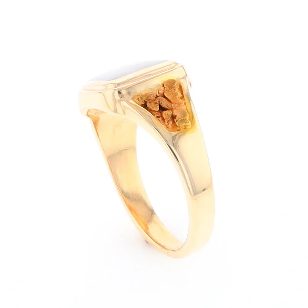 Historic Quartz Square Inlaid Nugget Ring