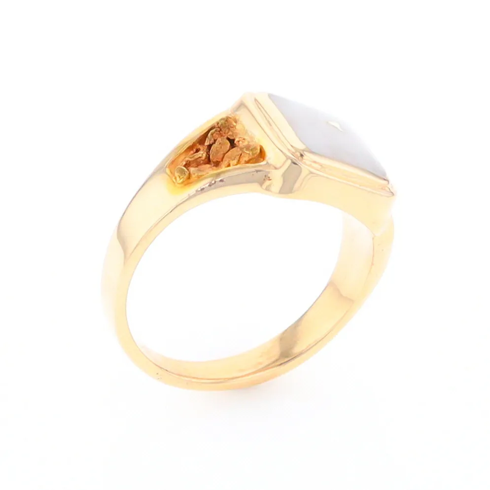 Historic Quartz Square Inlaid Nugget Ring
