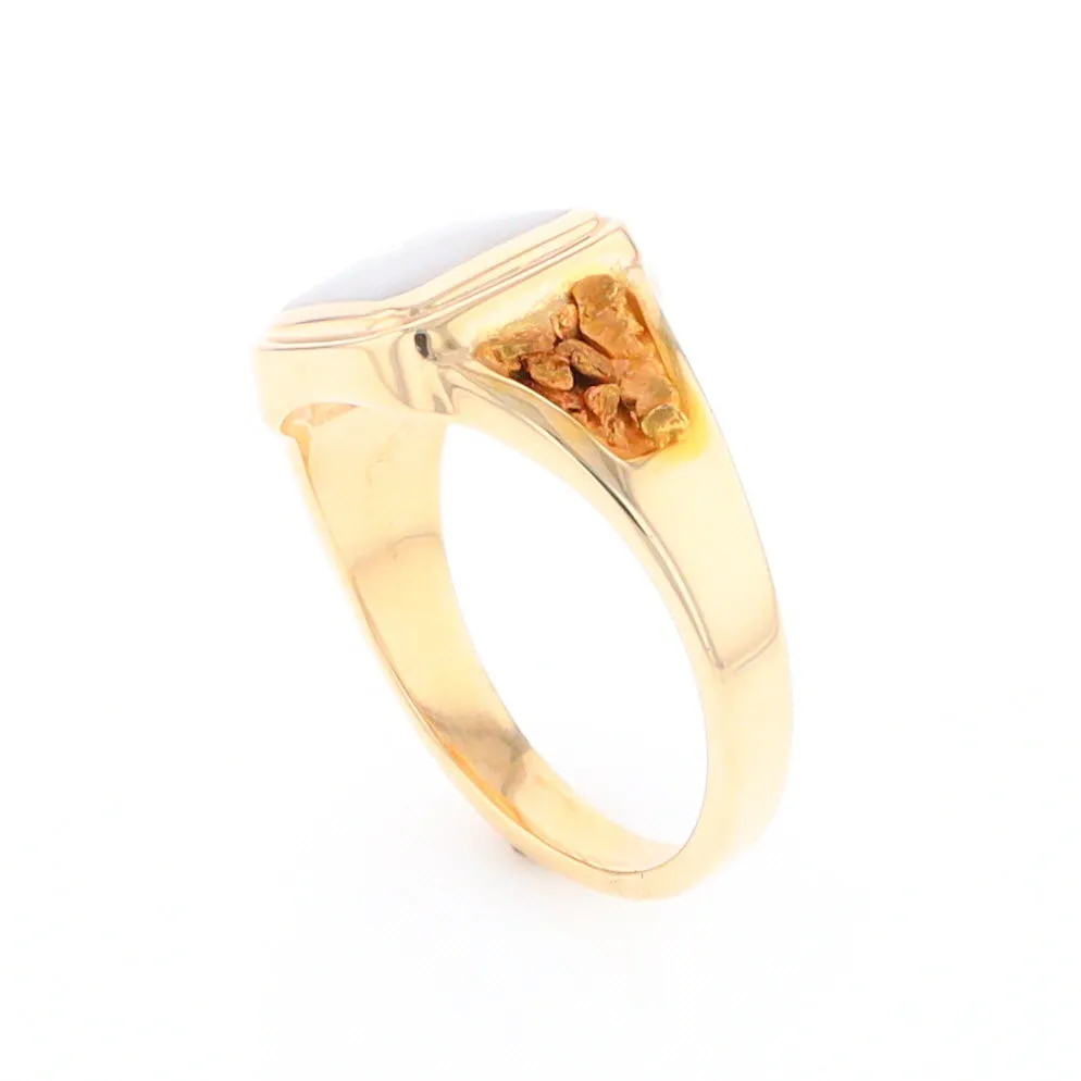 Historic Quartz Square Inlaid Nugget Ring