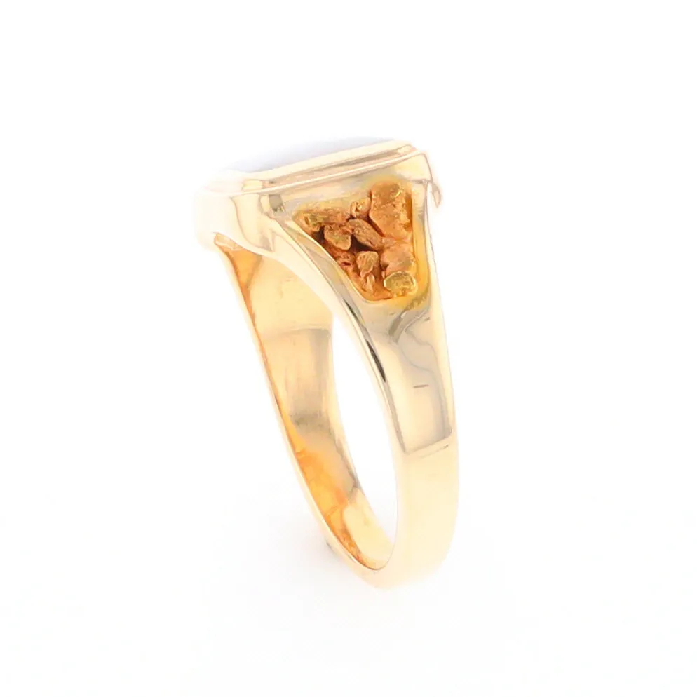 Historic Quartz Square Inlaid Nugget Ring
