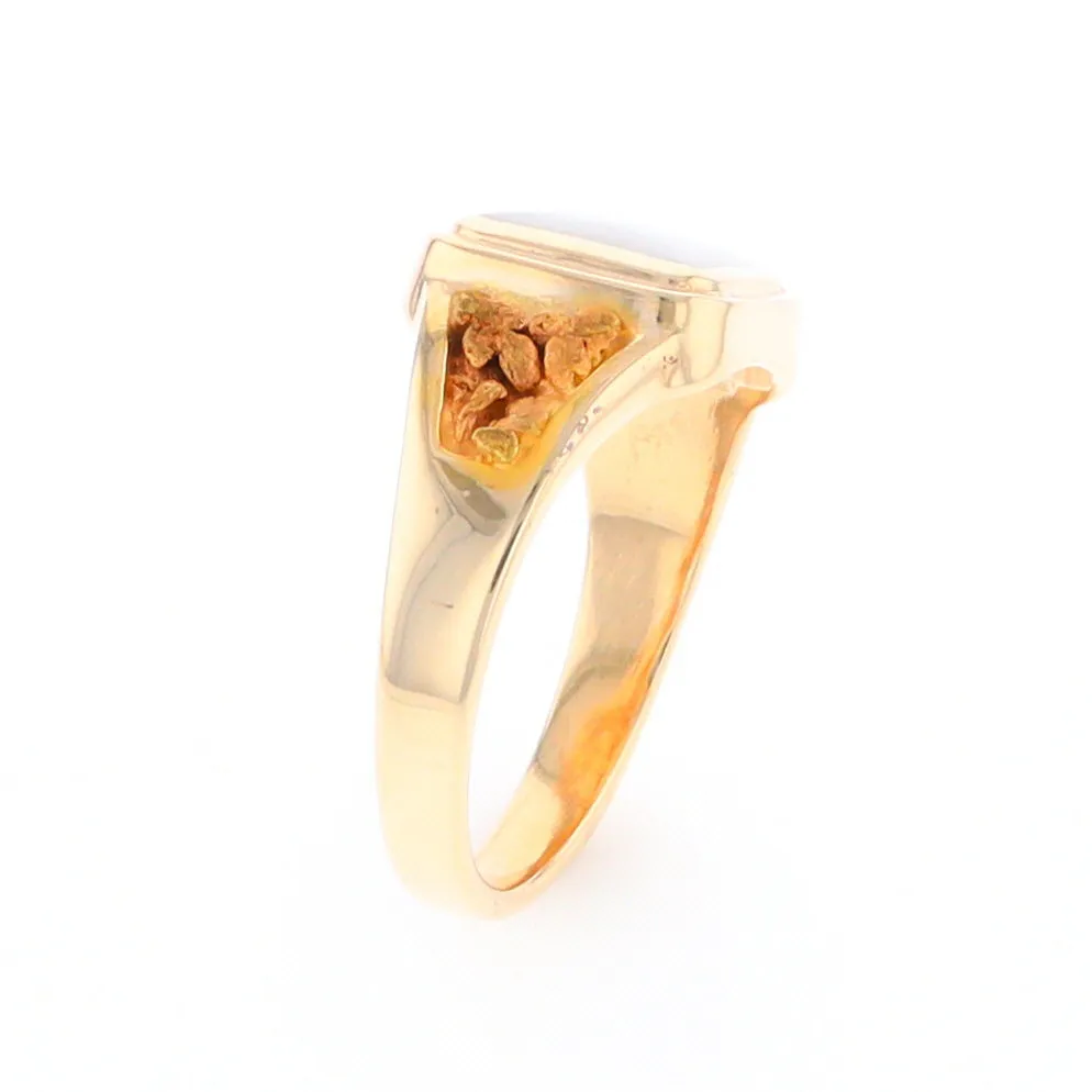 Historic Quartz Square Inlaid Nugget Ring