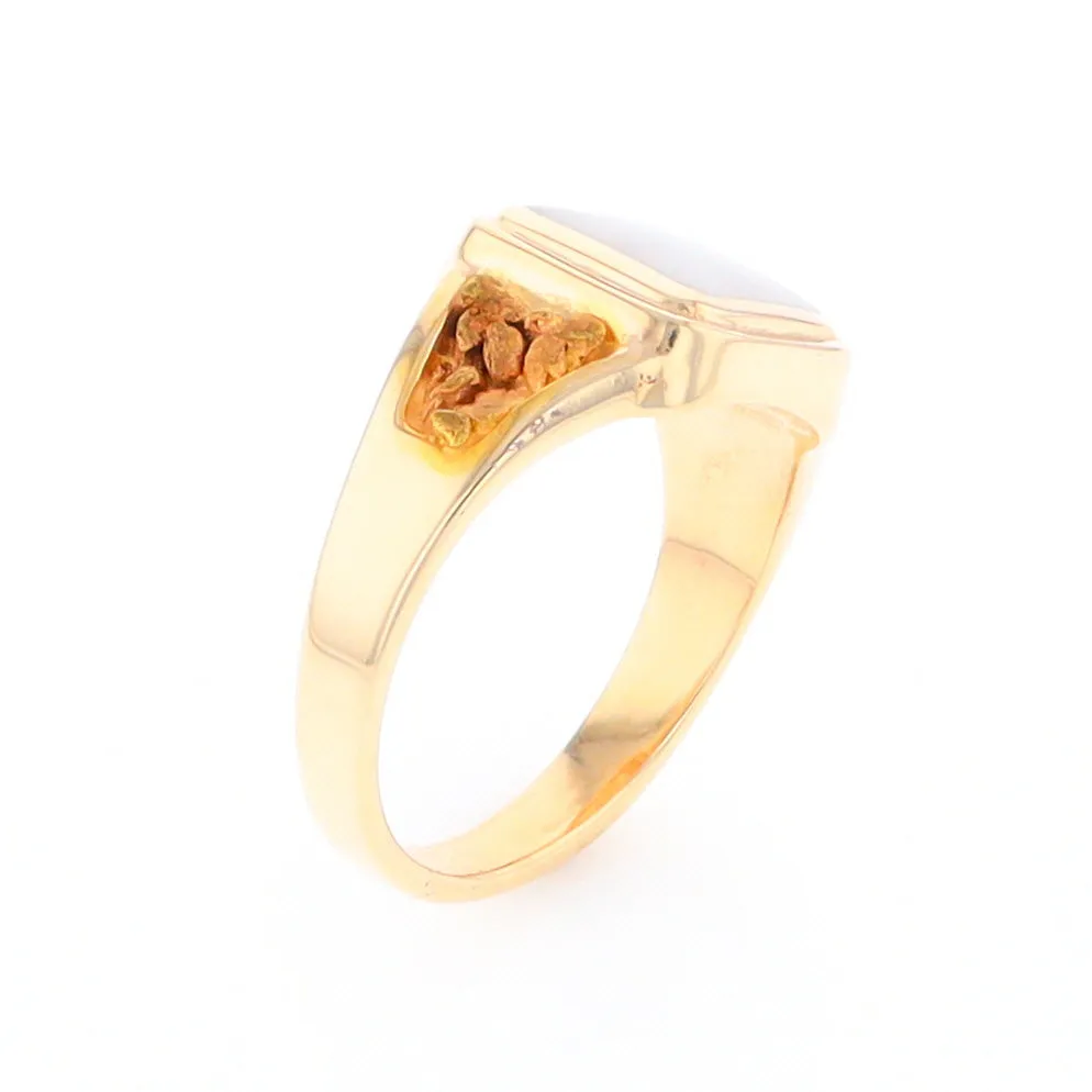 Historic Quartz Square Inlaid Nugget Ring