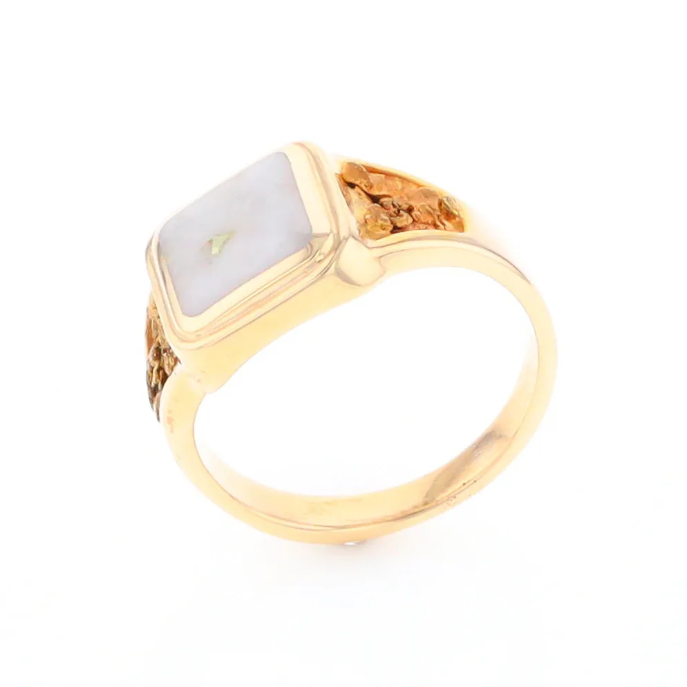 Historic Quartz Square Inlaid Nugget Ring