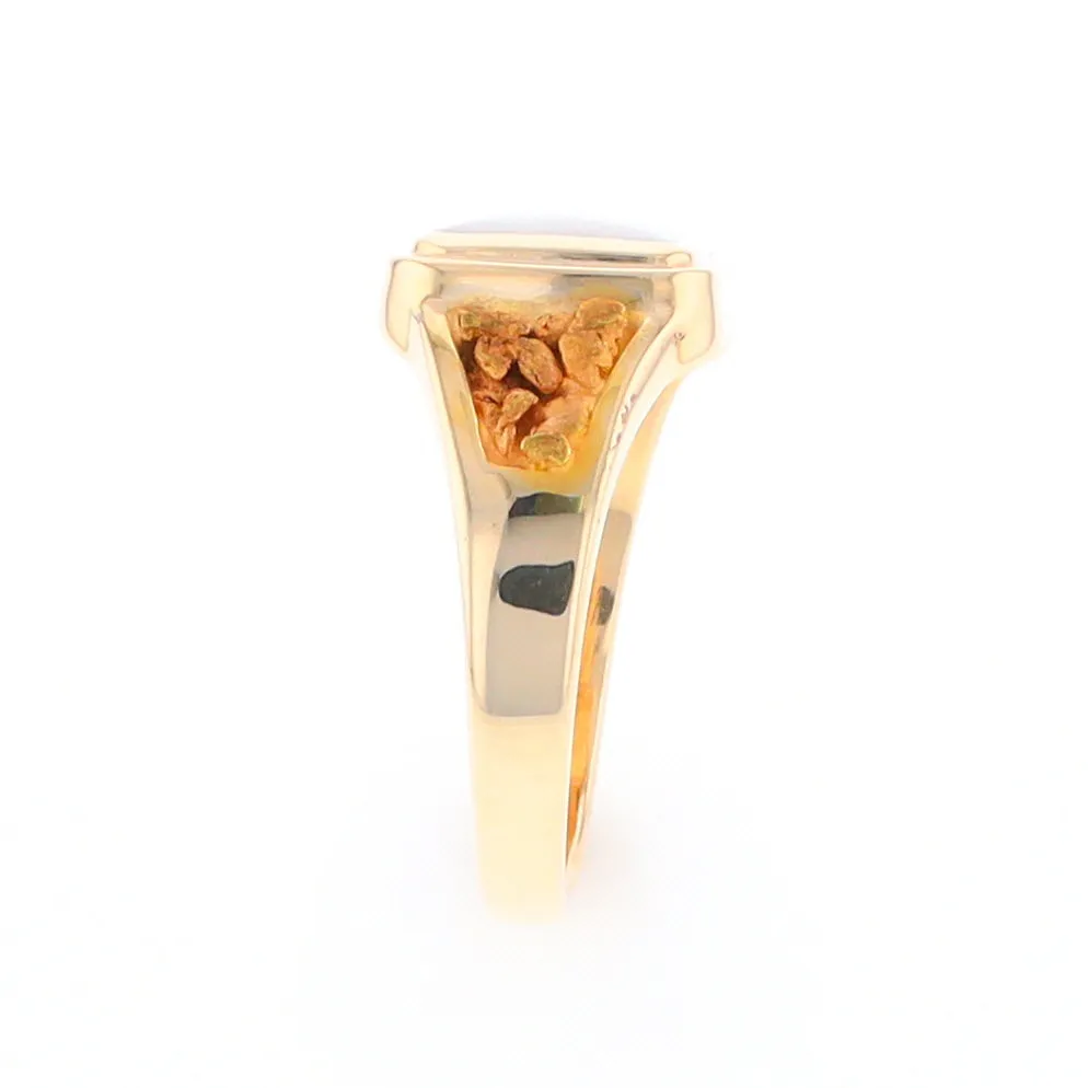 Historic Quartz Square Inlaid Nugget Ring