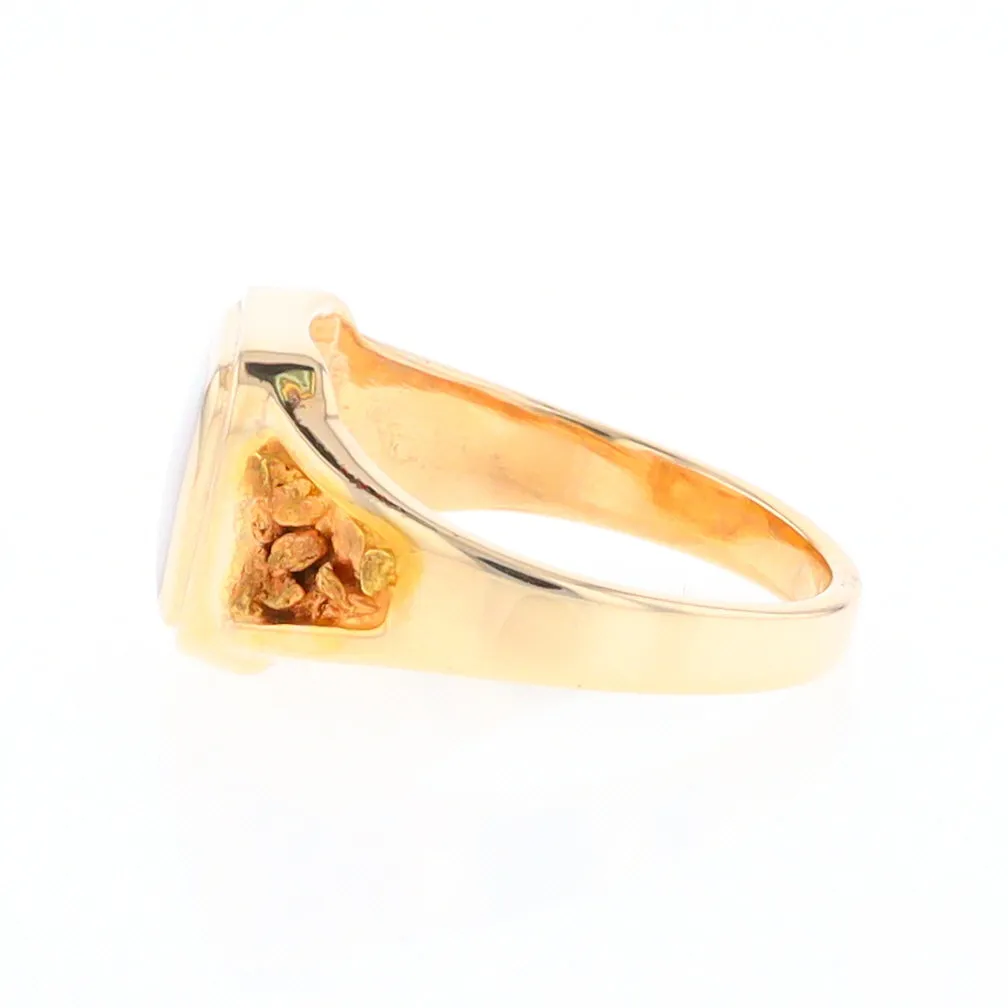 Historic Quartz Square Inlaid Nugget Ring