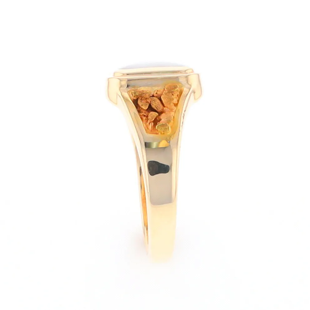Historic Quartz Square Inlaid Nugget Ring