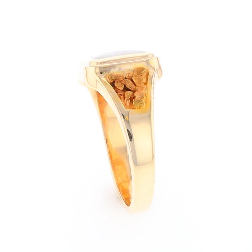 Historic Quartz Square Inlaid Nugget Ring