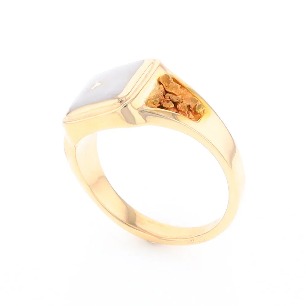 Historic Quartz Square Inlaid Nugget Ring