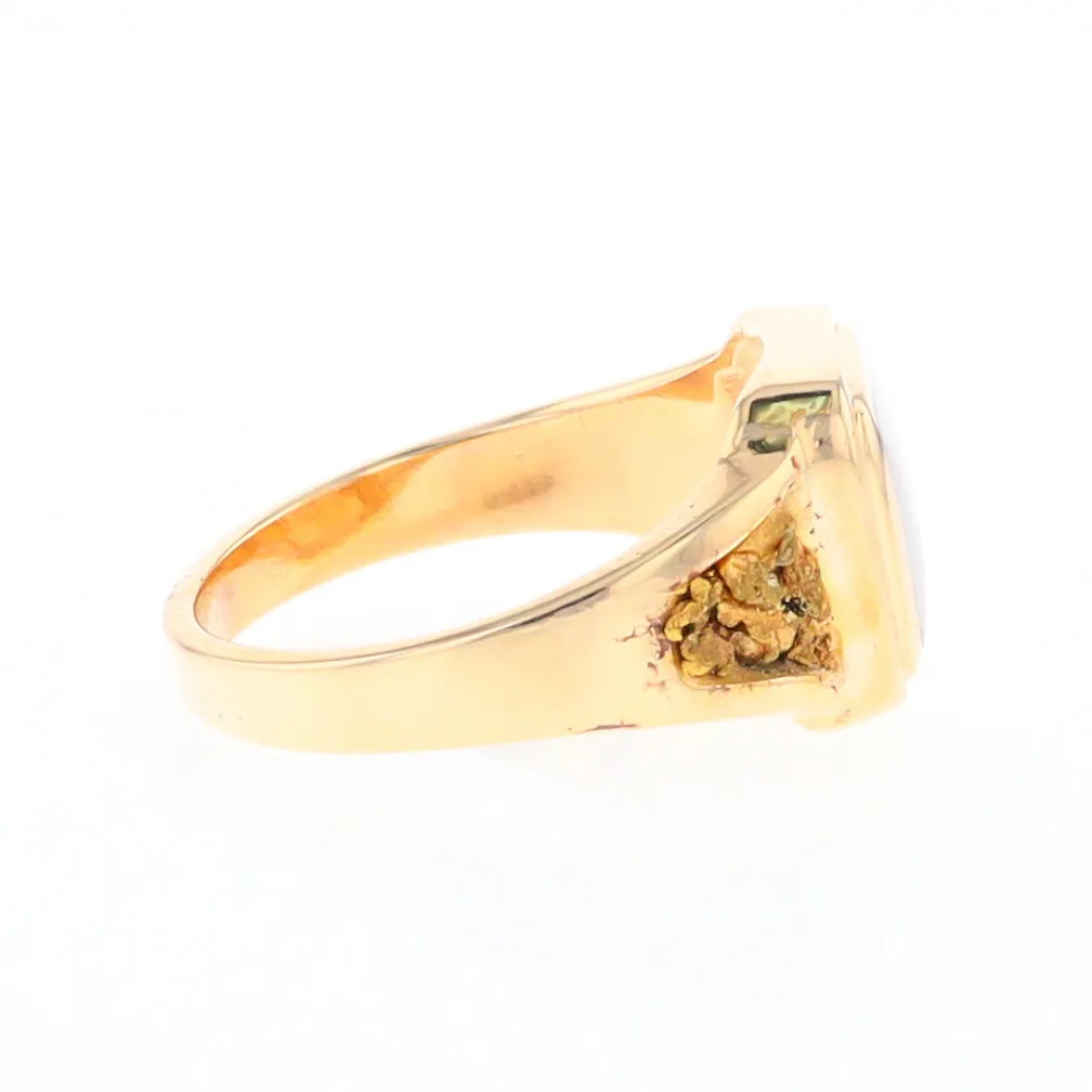 Historic Quartz Square Inlaid Nugget Ring