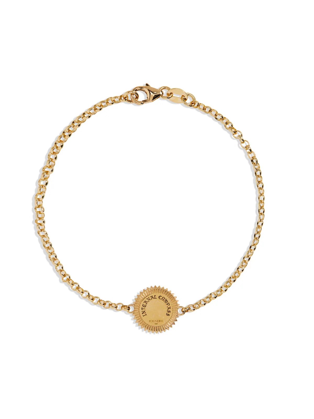 Internal Compass Yellow Gold Stationary Bracelet