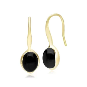 Irregular B Gem Schwarze Onyx Tropfen Ohrringe