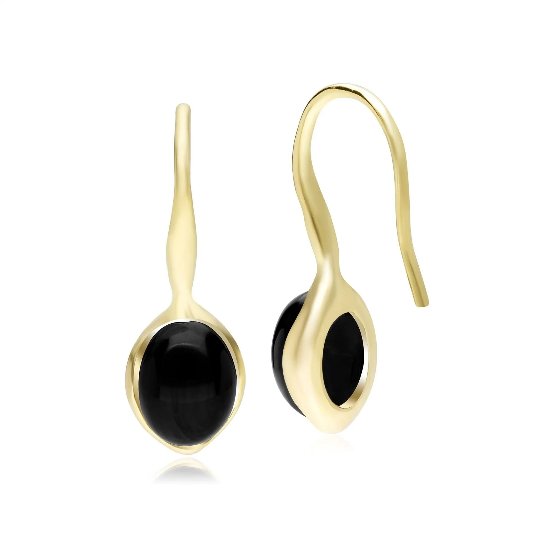 Irregular B Gem Schwarze Onyx Tropfen Ohrringe