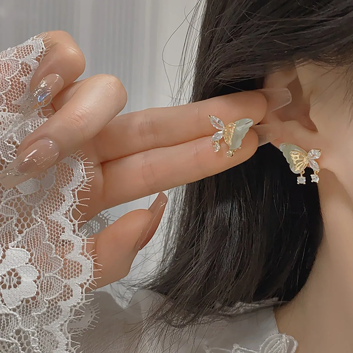 Jade Butterfly Earrings