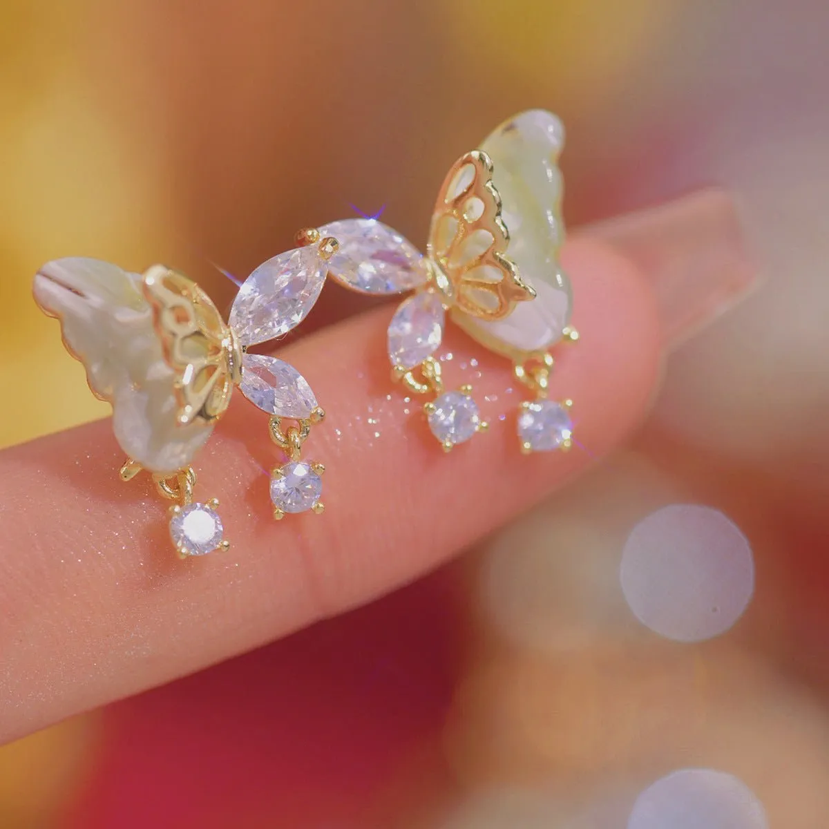 Jade Butterfly Earrings