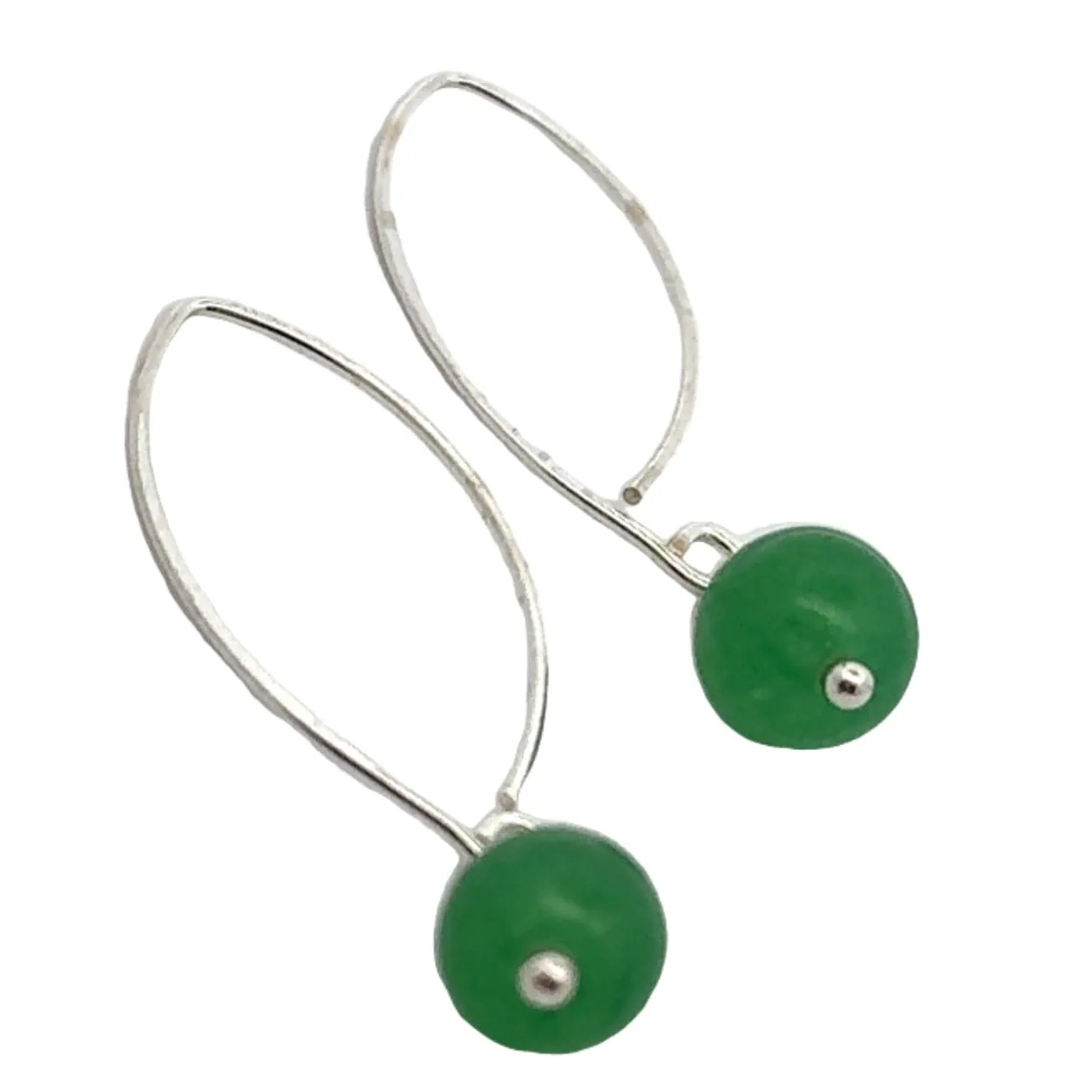 Jade Elongated Hoops