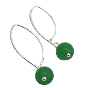 Jade Elongated Hoops