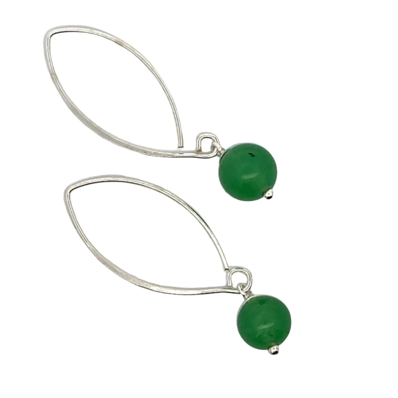 Jade Elongated Hoops