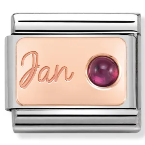 January (Garnet) Birthstone Rose Gold Charm