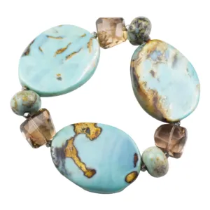 Jasper and smoky topaz bracelet