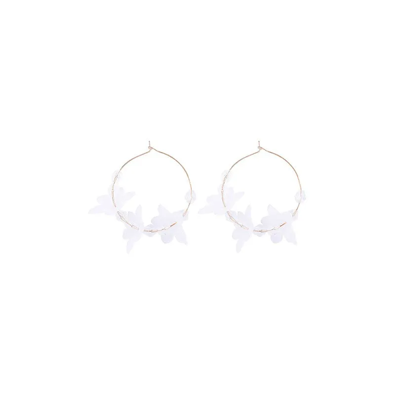 Korean Simple Immortal Petal Earrings Female Fashion Tassel Flower Earrings Small Drop Earrings Fairy Earrings