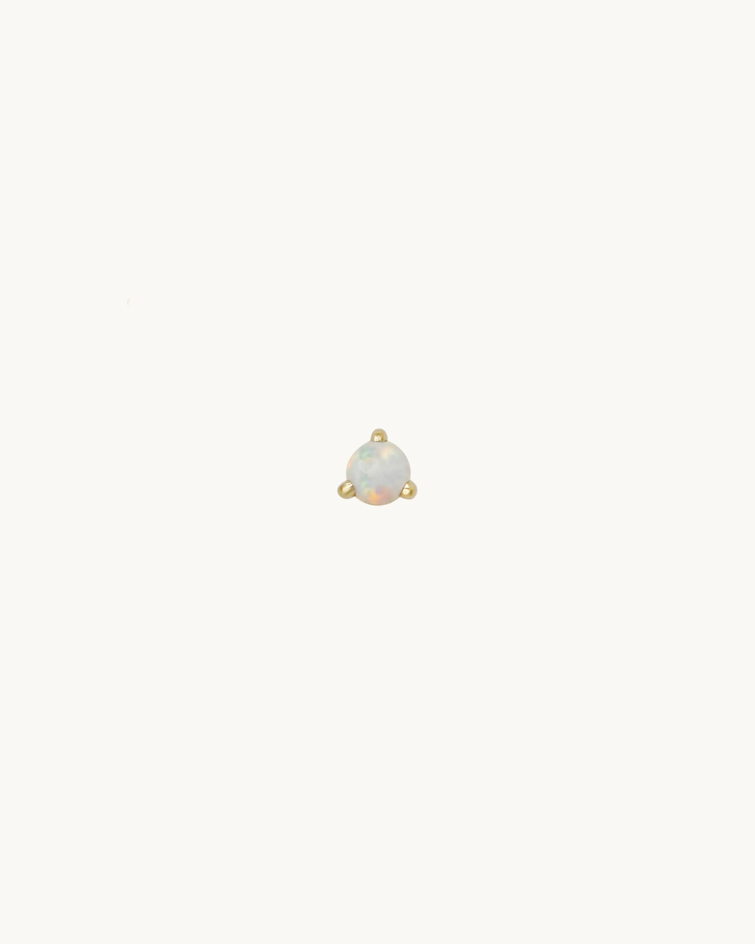LEVA White Opal Stud Earring Medium 14K
