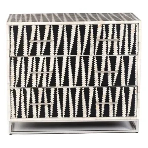 Malawi Bone Inlay Chest Of Drawers Black / White