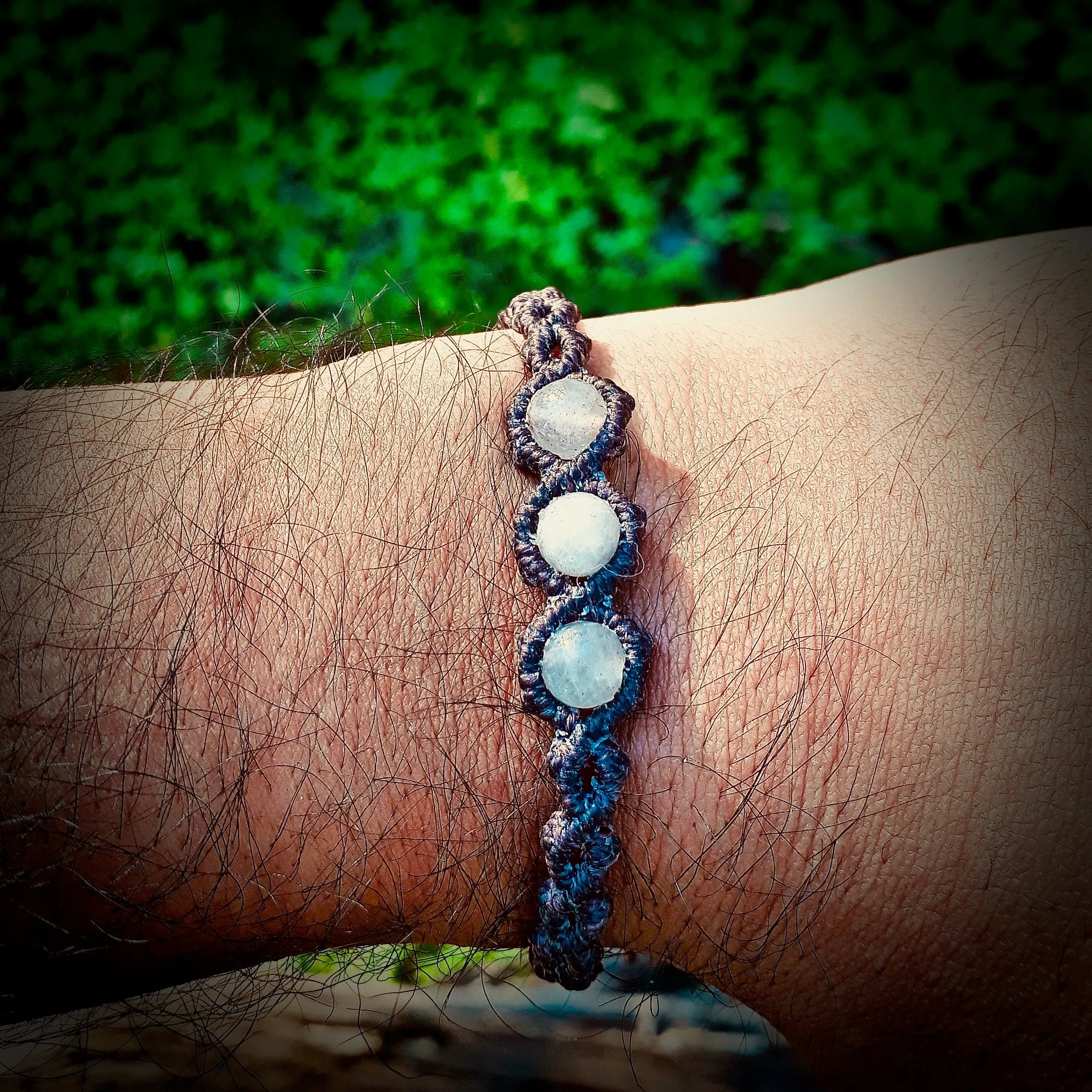 Milky rose quartz beads bracelet