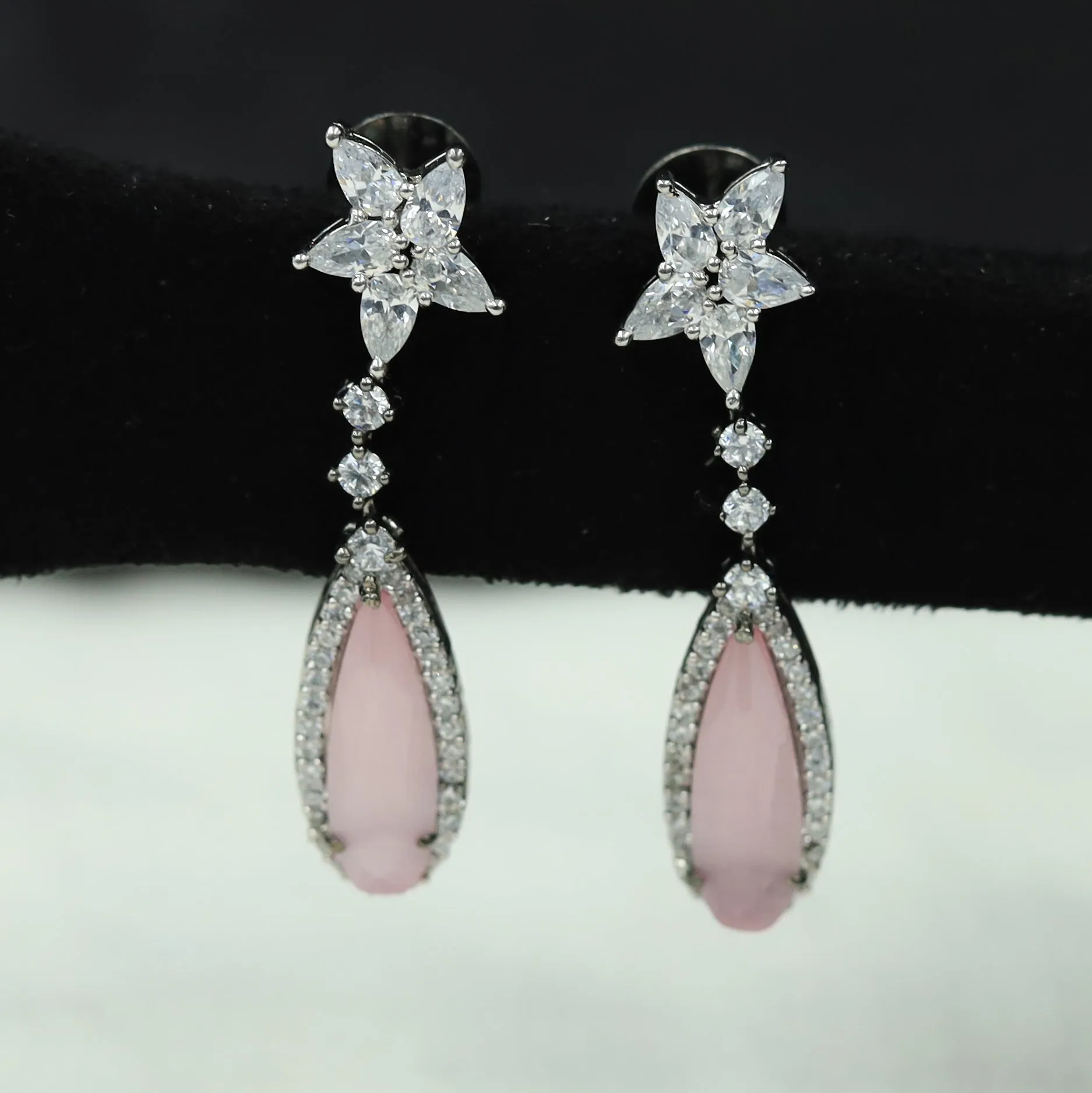 Pink Zircon/AD Earring 9158-3639