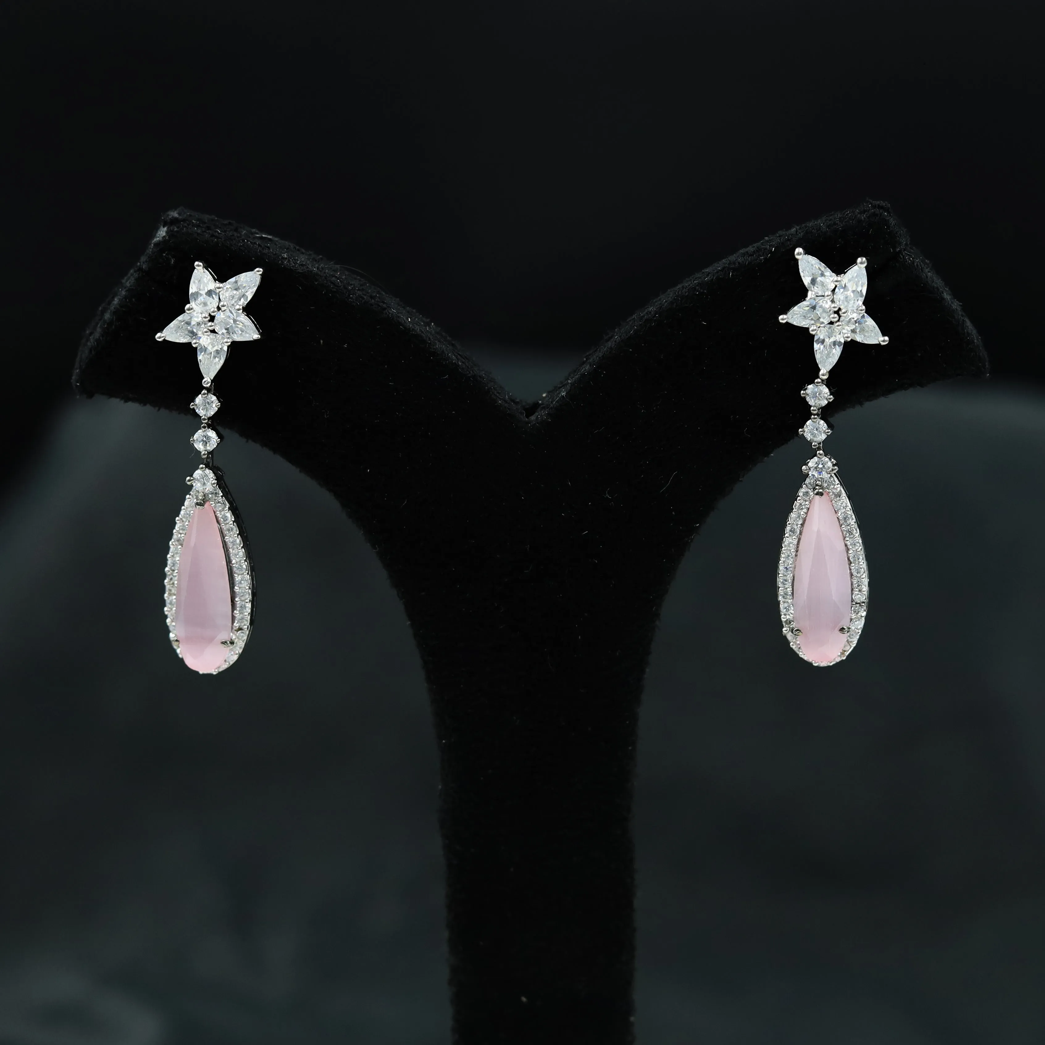 Pink Zircon/AD Earring 9158-3639