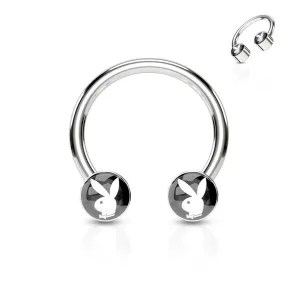 Playboy Bunny Horseshoe Barbell - Black