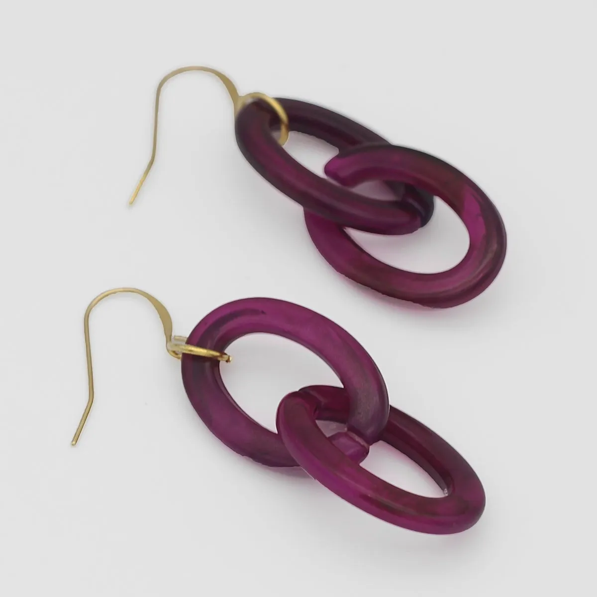 Purple Resin Link Earring