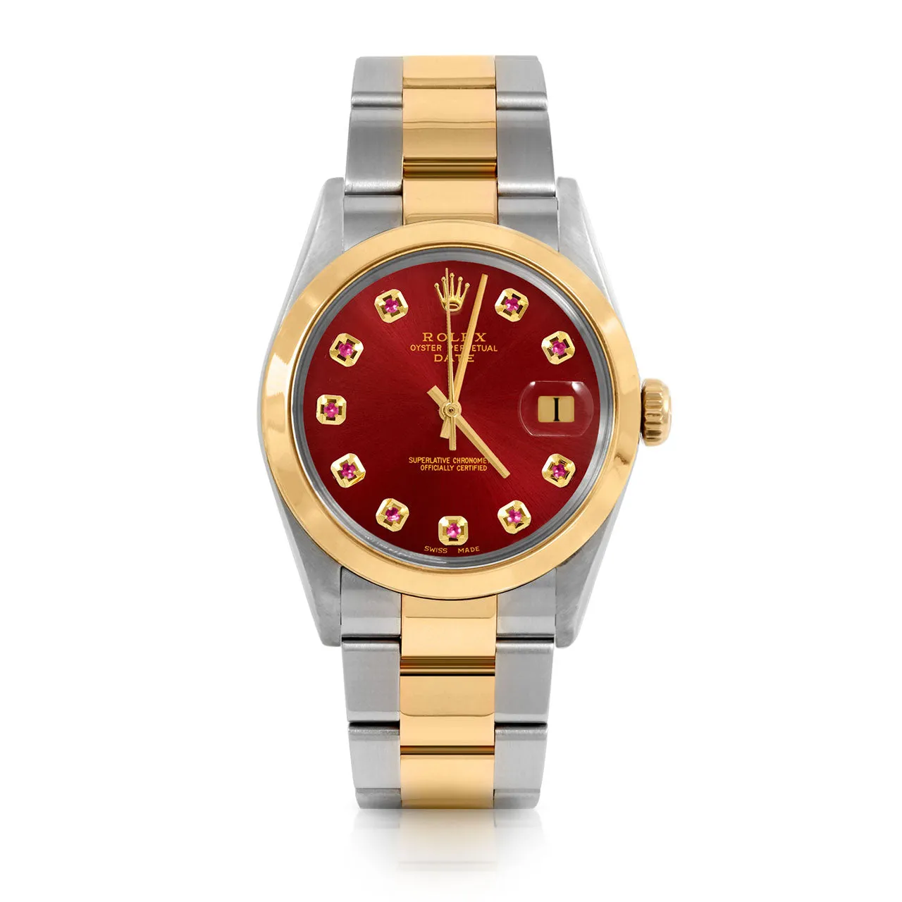 Rolex Date 34mm | 1500-TT-RED-RBY-AM-SMT-OYS