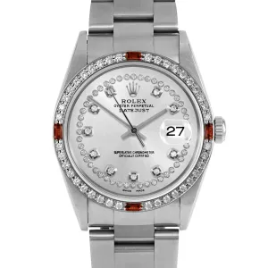 Rolex Datejust 36mm | 16234-SLV-STRD-4RBY-OYS