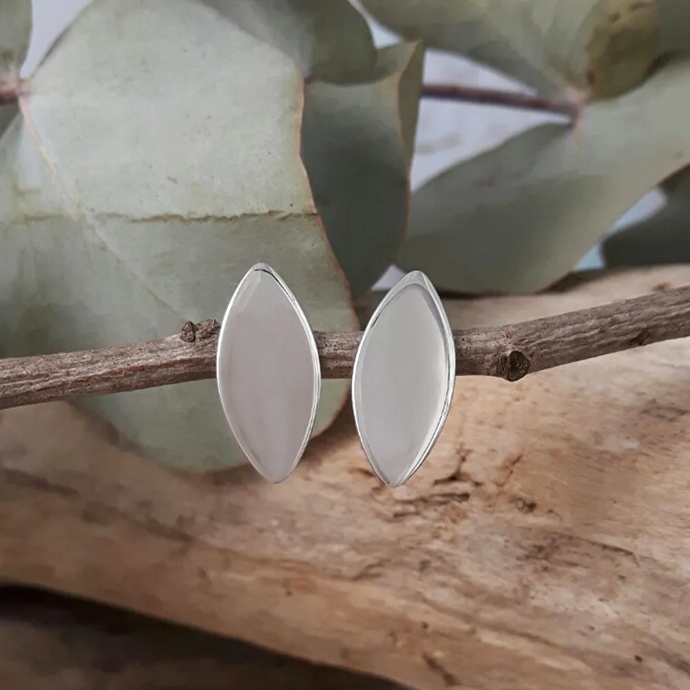 Roma Eclipse Polished Silver Stud Earrings