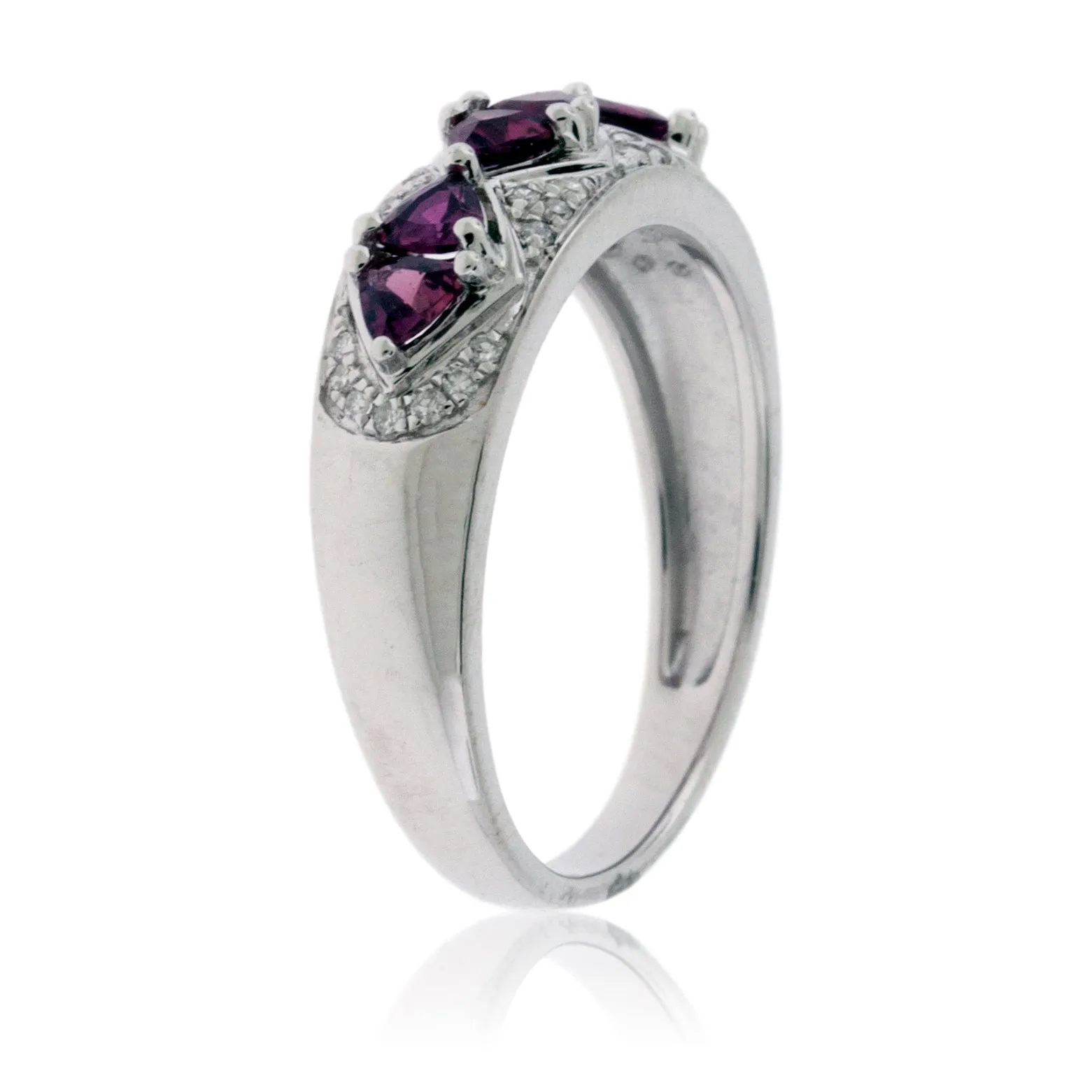 Rounded Trillion Ruby and Diamond Ring