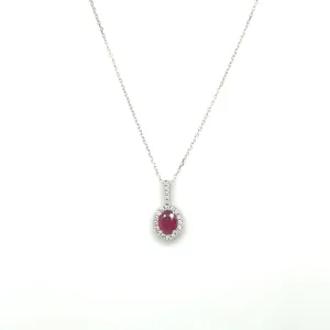 Ruby & Diamond Oval Pendant